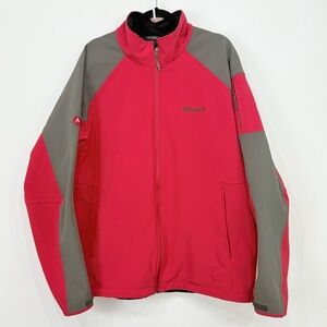 Marmot Gravity Soft Shell Red Gray Windstopper Performance Full Zip Jacket